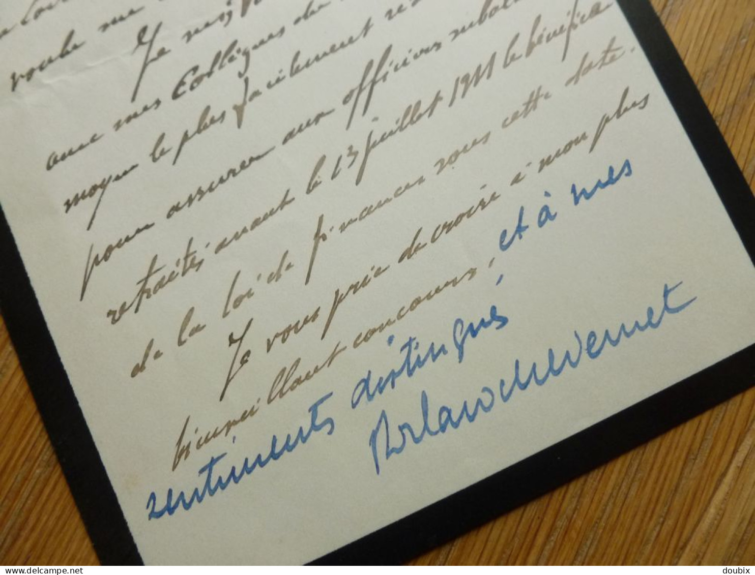 Philippe DELAROCHE VERNET (1878-1935) Député SAINT NAZAIRE. Maire POULIGUEN. AUTOGRAPHE - Historische Personen