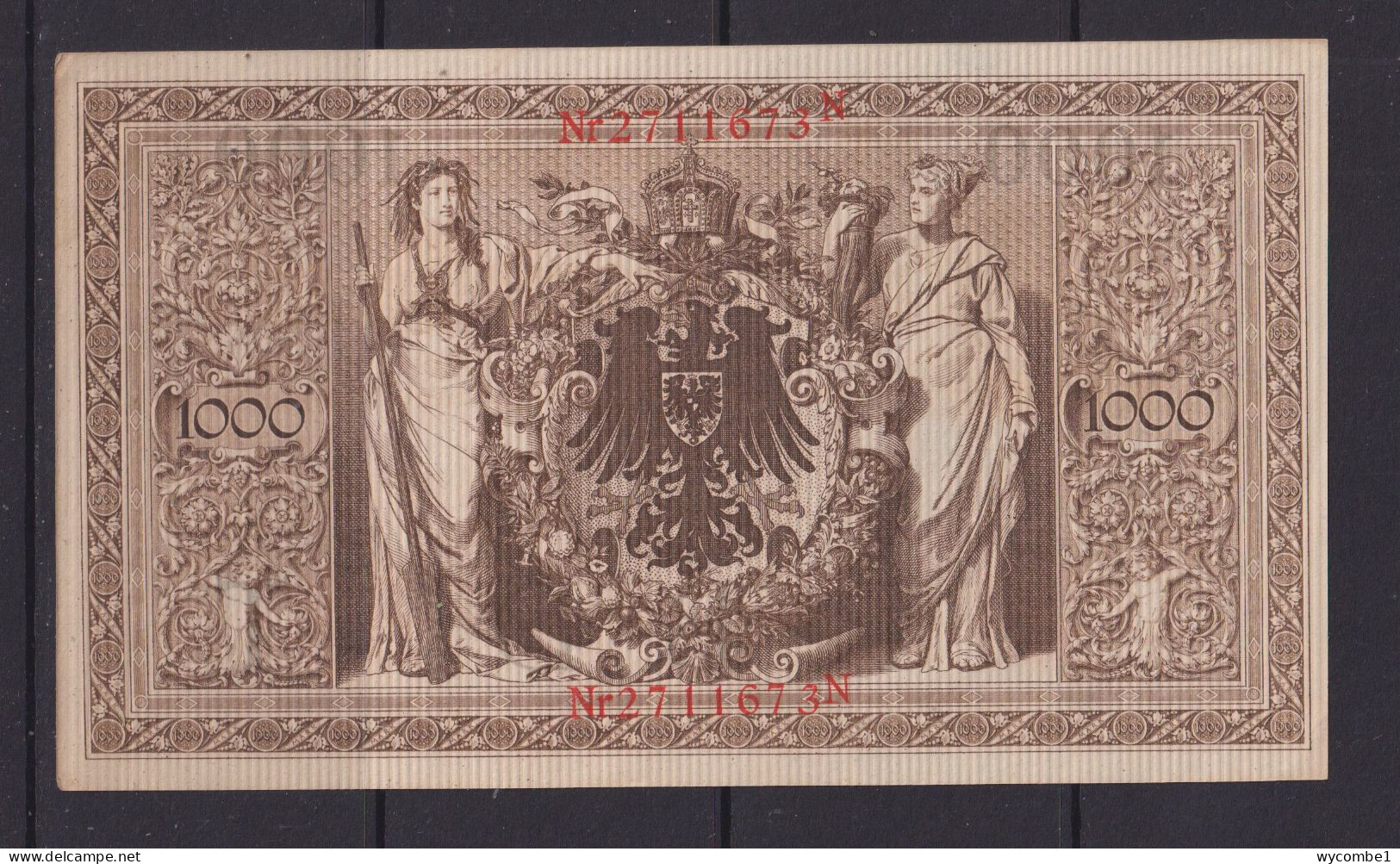 GERMANY - 1910 1000 Mark AUNC Banknote - 1.000 Mark