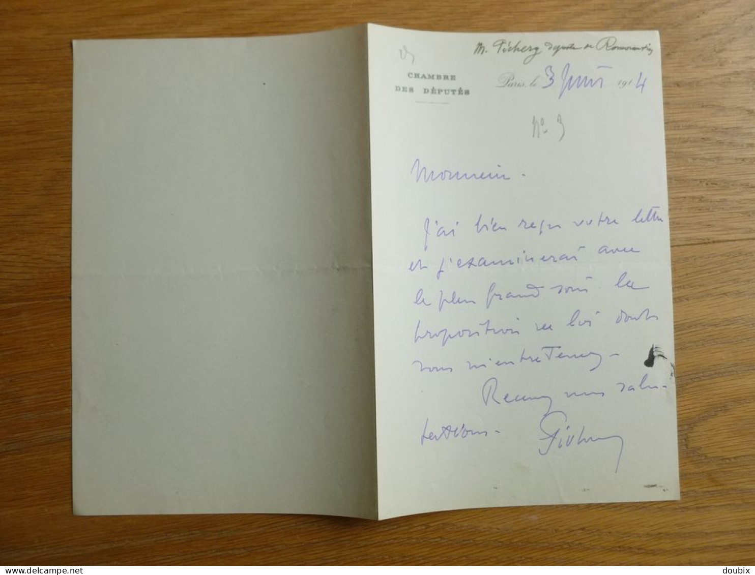 Pierre PICHERY (1863-1952) Député ROMORANTIN. Maire VILLENY. Neung Sur Beuvron. Loir Et Cher. AUTOGRAPHE