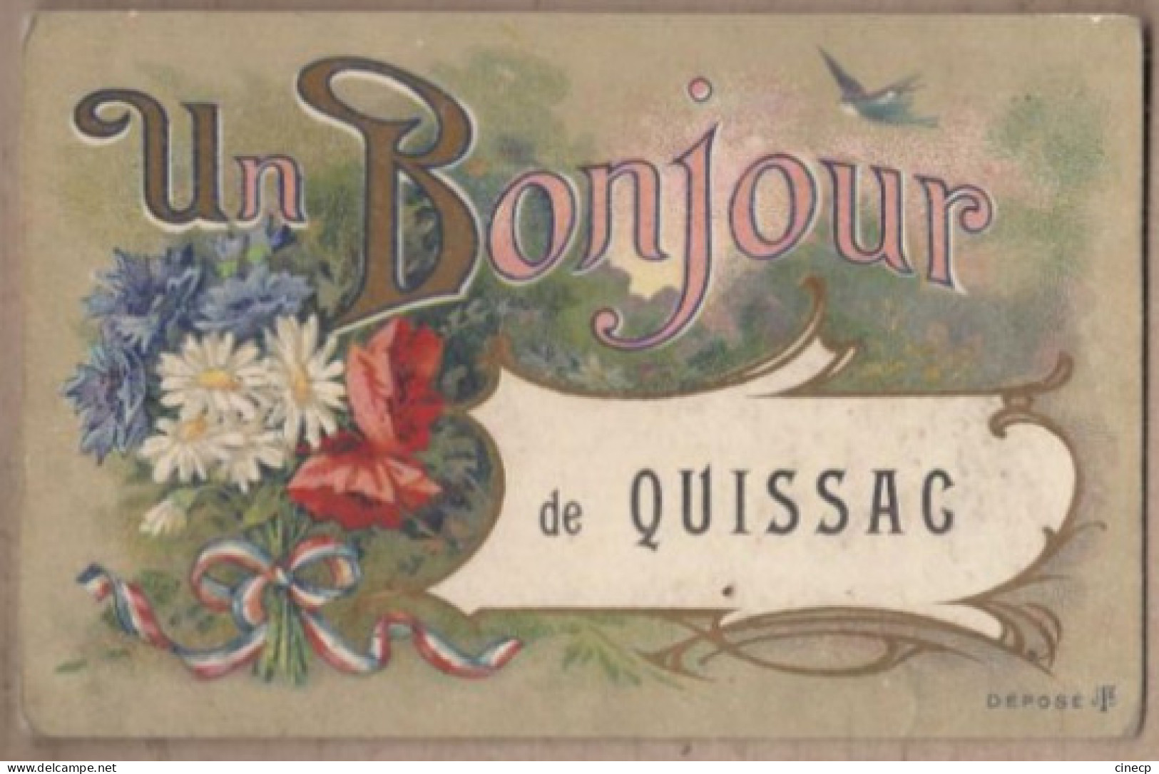 CPA 30 - QUISSAC - Un Bonjour De Quissac - TB CP Fantaisie Sur Le Village - Quissac