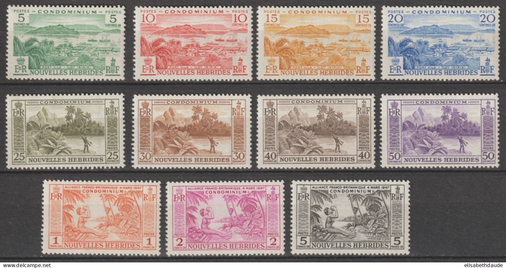 HEBRIDES LEGENDE FRANCAISE - 1957 ANNEE COMPLETE - YVERT N°175/185 ** MNH - COTE = 70 EUR. - Neufs