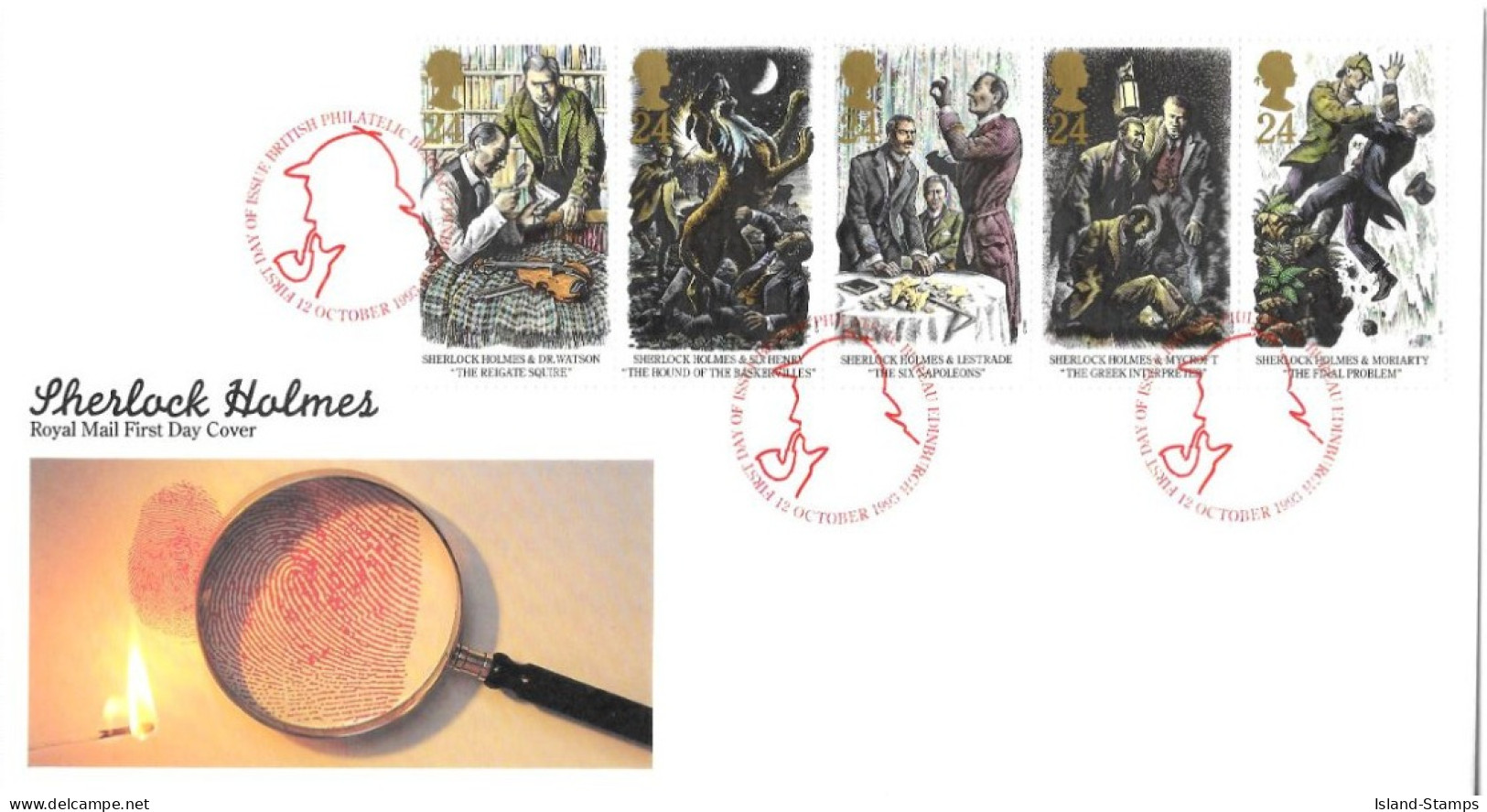 1993 Sherlock Holmes Unaddressed FDC Tt - 1991-2000 Dezimalausgaben