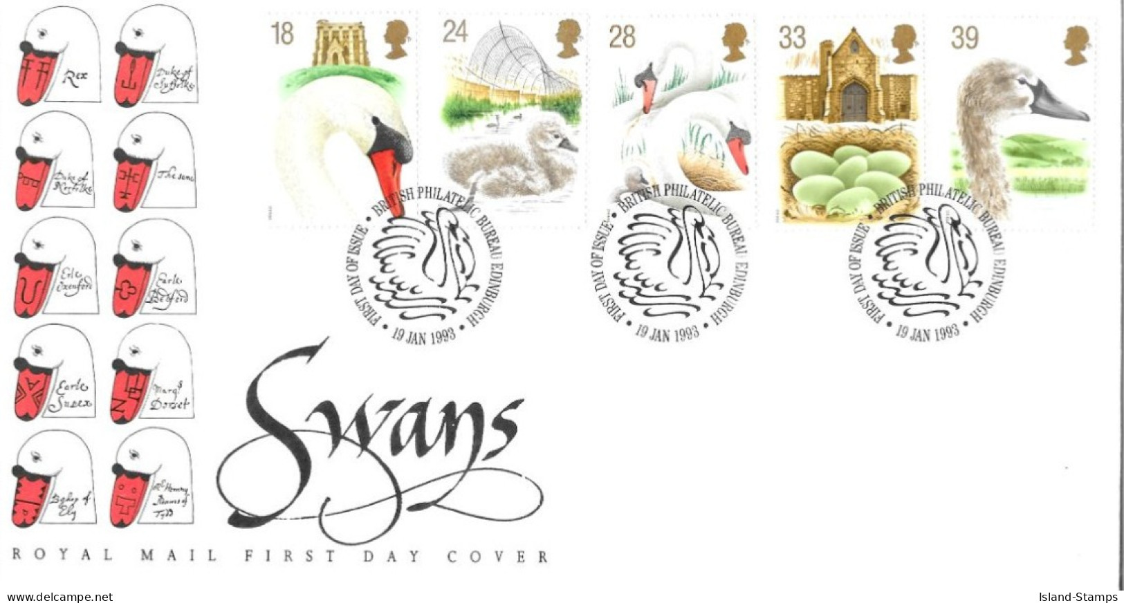 1993 Swans Unaddressed FDC Tt - 1991-2000 Decimal Issues