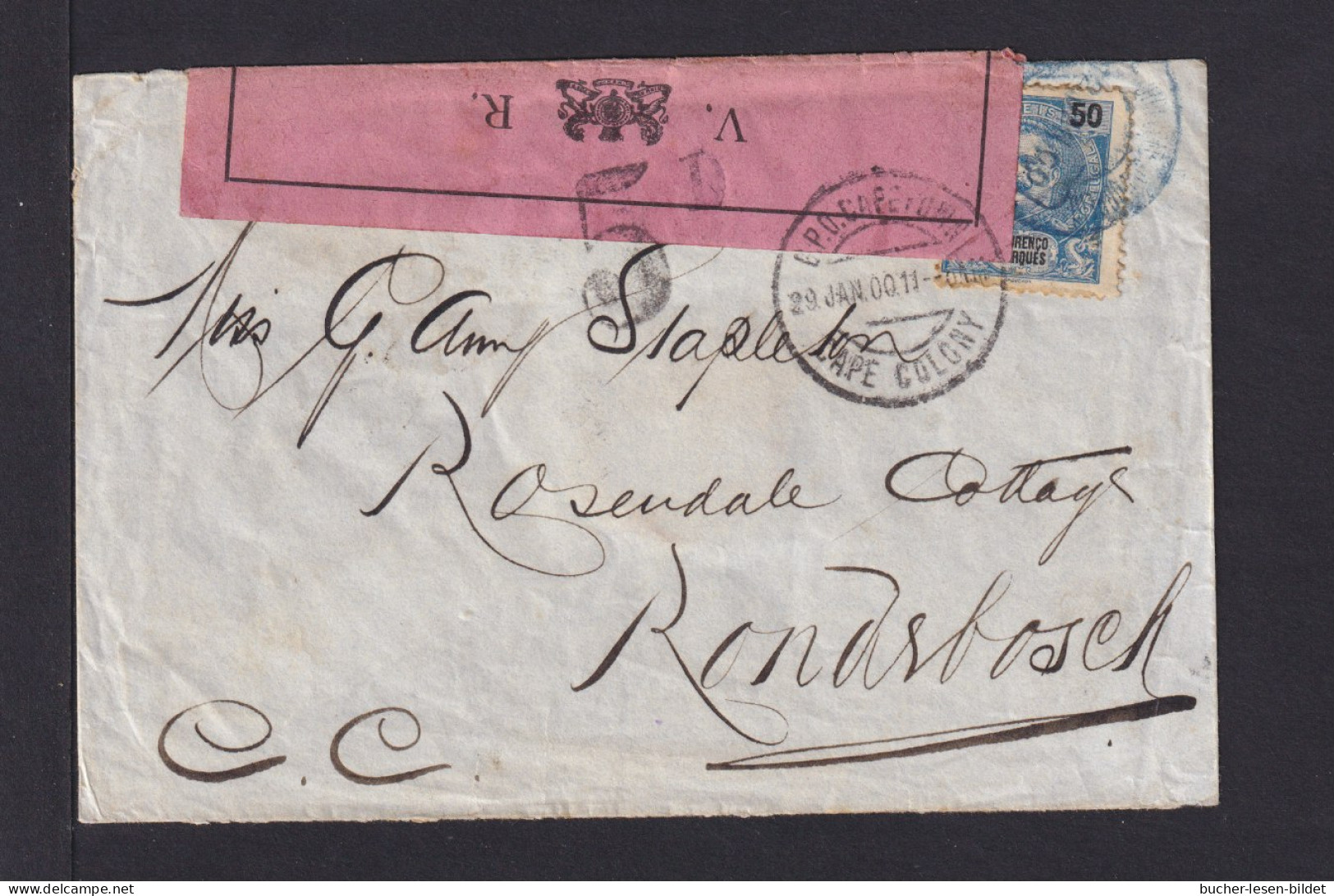 1900 - 50 R. Auf Bref Ab Lourenco Marques Nach RONDEBOSCH - Zensur Und Tax-Stempel - Lourenco Marques