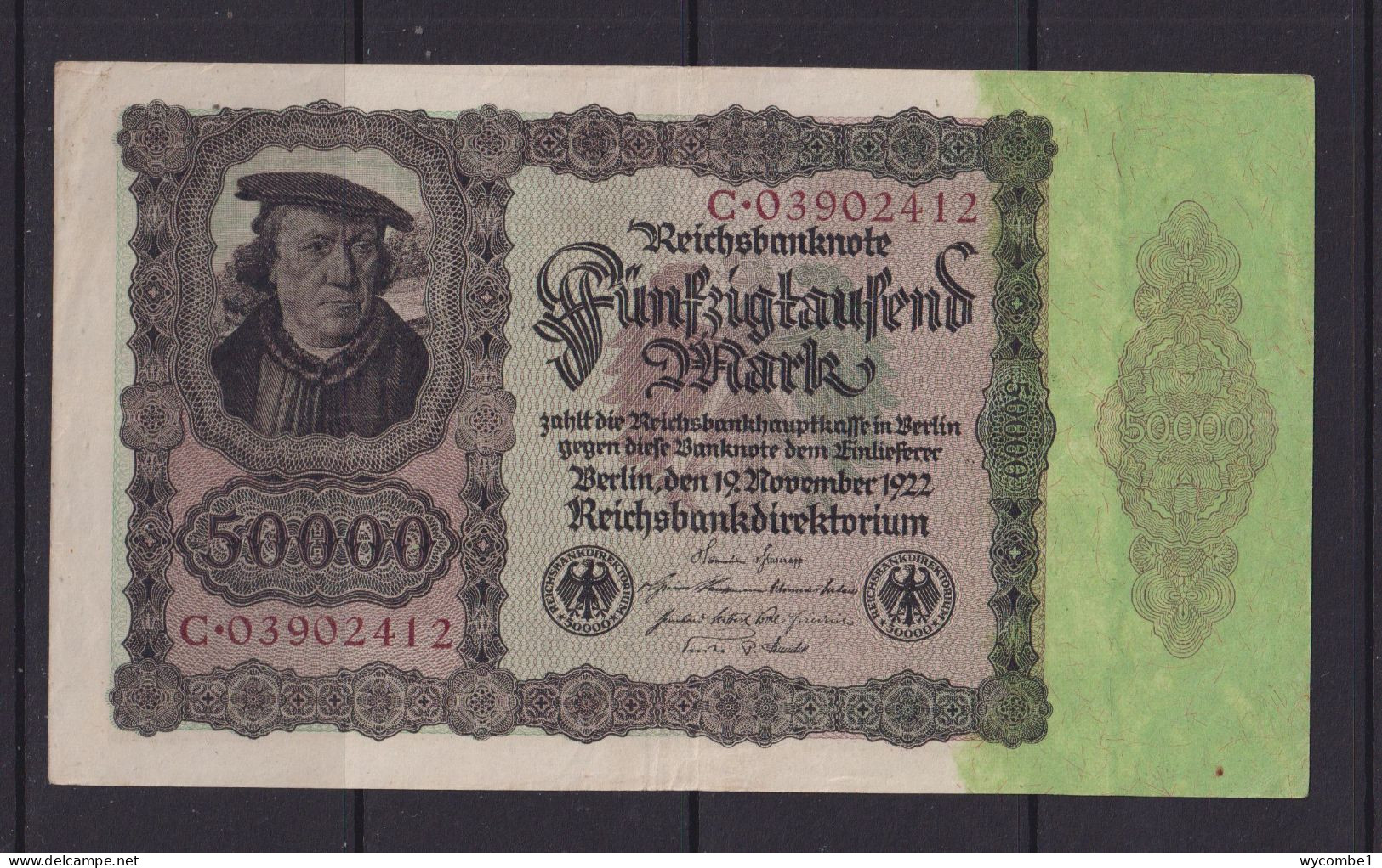 GERMANY - 1922 5000 Mark Circulated Banknote - 5000 Mark