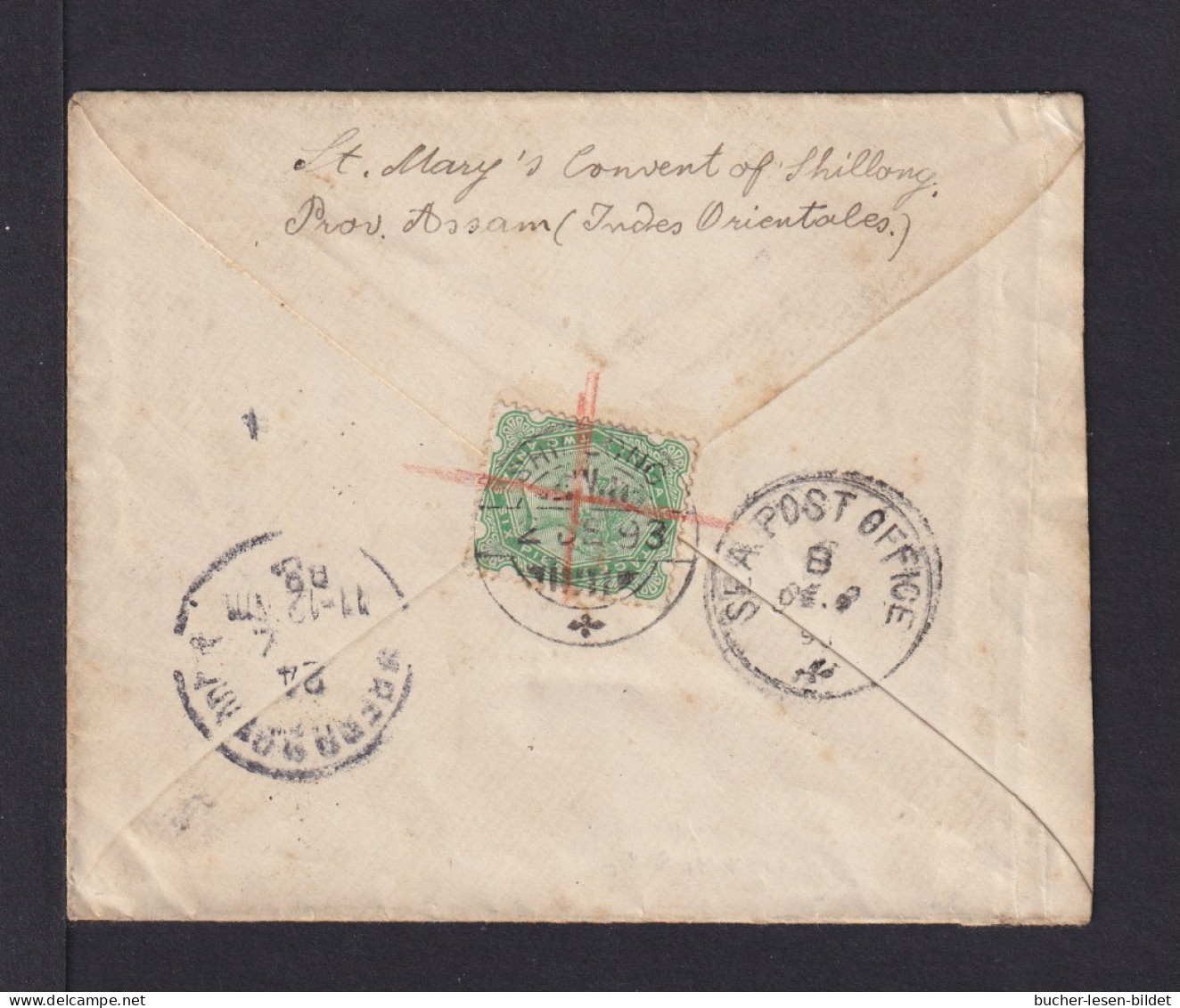 2 A - 6 P. Auf Brief Ab SHILLONG Nach Amberg - 1882-1901 Impero