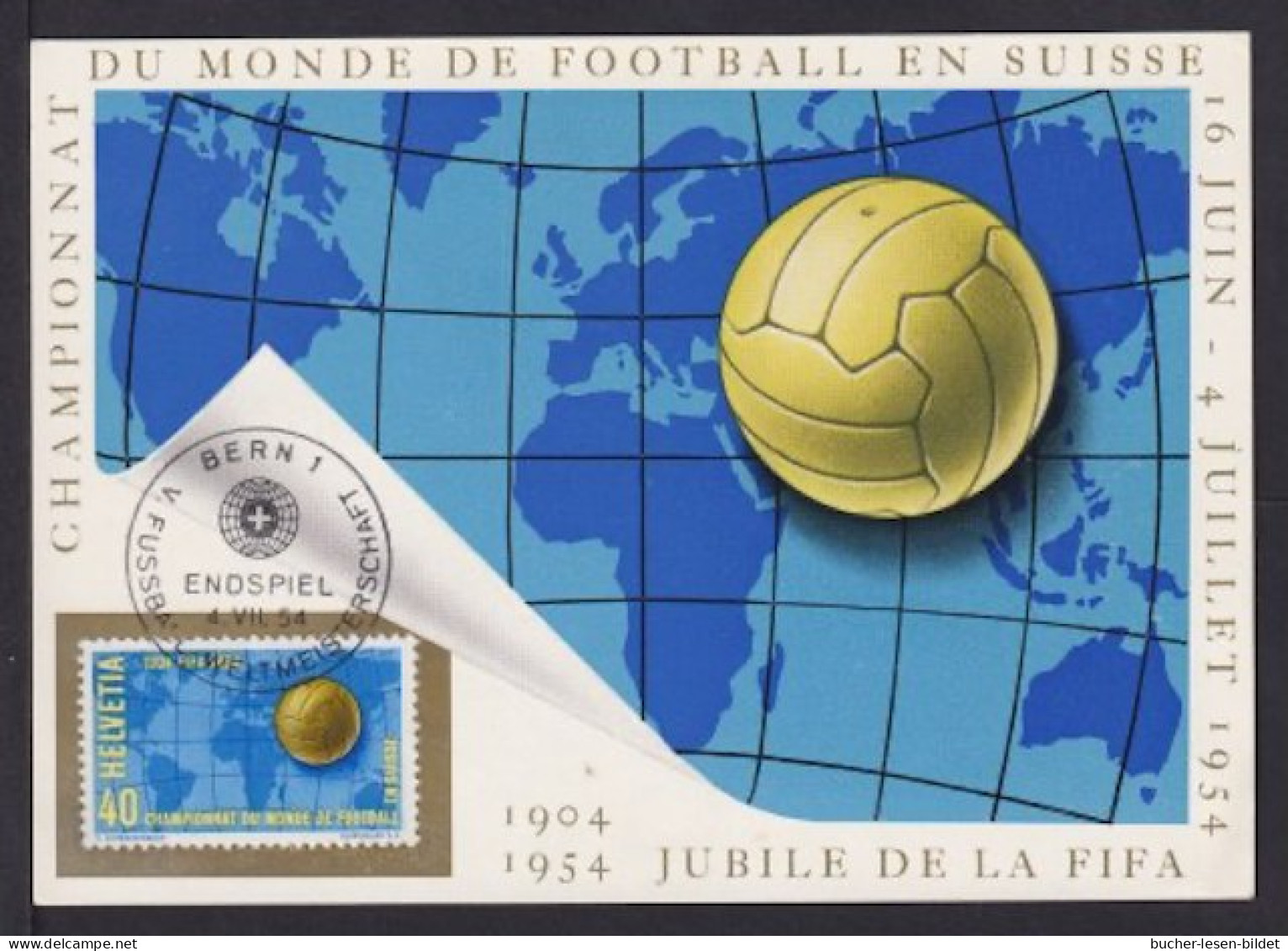 1954 - WM - Sondermarke Auf Maximumkarte Mit Sonderstempel "Bern Endspiel" - Championnat D'Europe (UEFA)