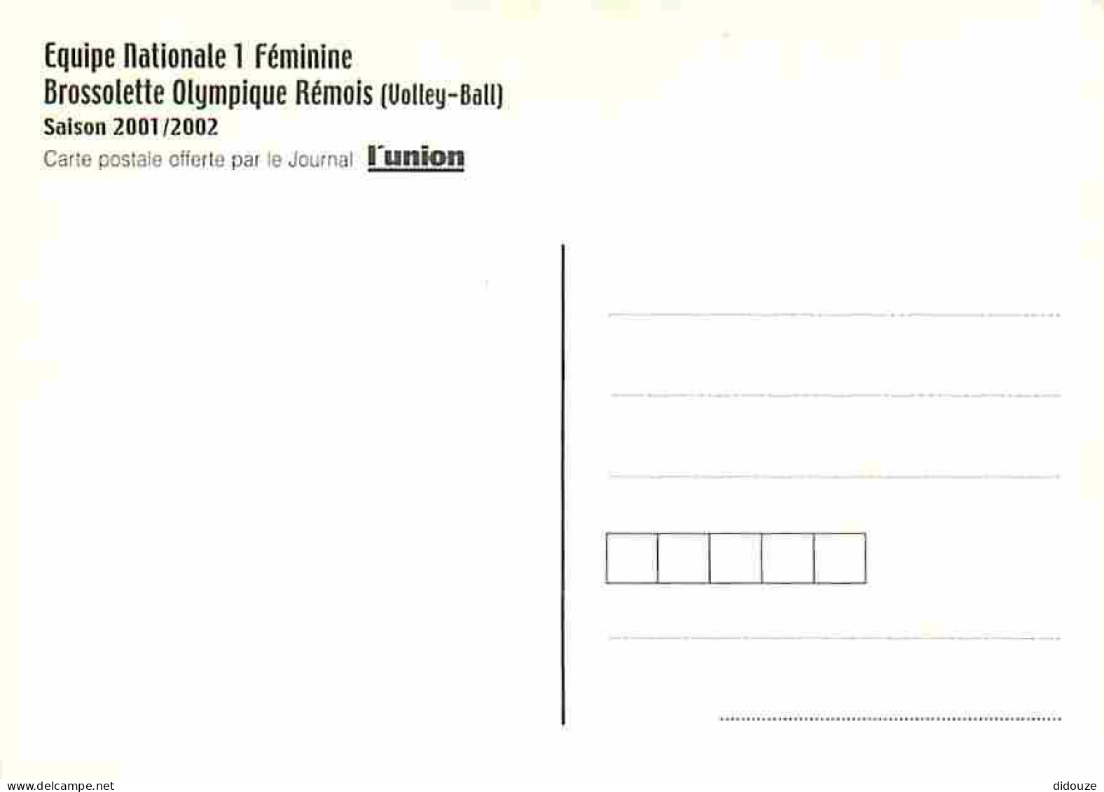 Sports - Volley Ball - Reims - Brossolette Olympique Rémois - Equipe Nationale 1 Féminine - Saison 2001 2002 - CPM - Voi - Voleibol