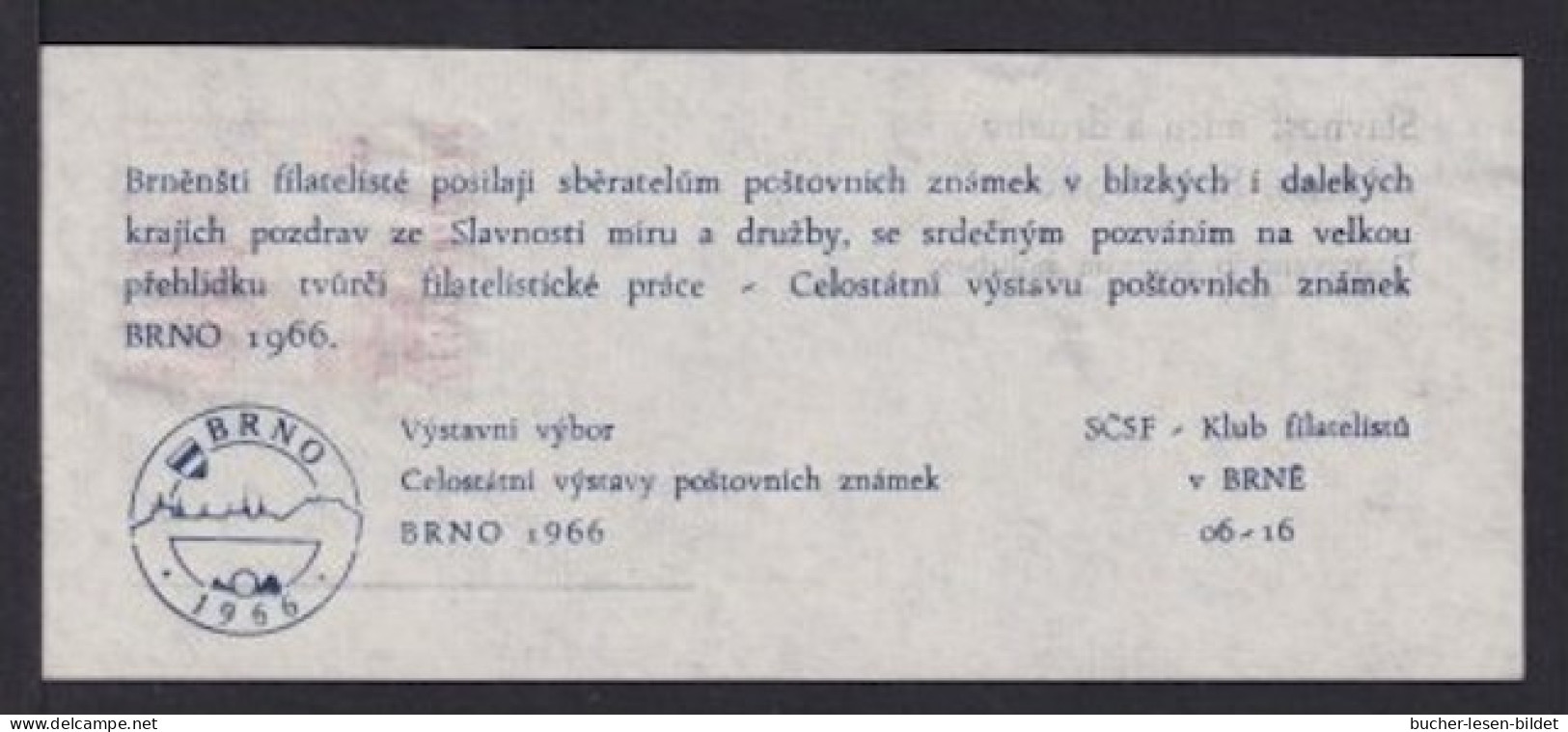 60 H. Pignogram Ganzsache 1966 Brno - Ungebraucht - Briefe U. Dokumente