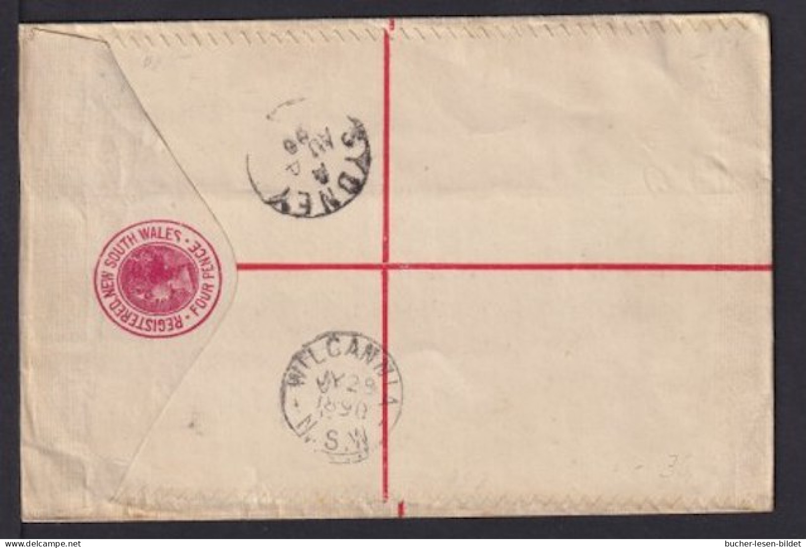 1890 - 4 P. Einschreib Ganzsache Mit Zufrankatur Ab MILPERINKA Nach Sydney - Storia Postale