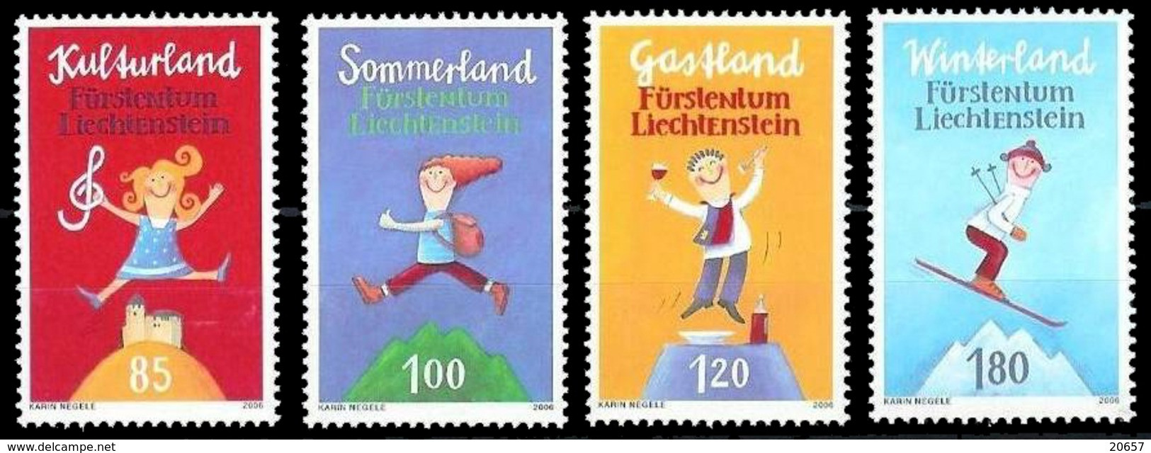 Liechtenstein 1353/56 Vacances , Sport , Vin , Musique , Ski - Vinos Y Alcoholes