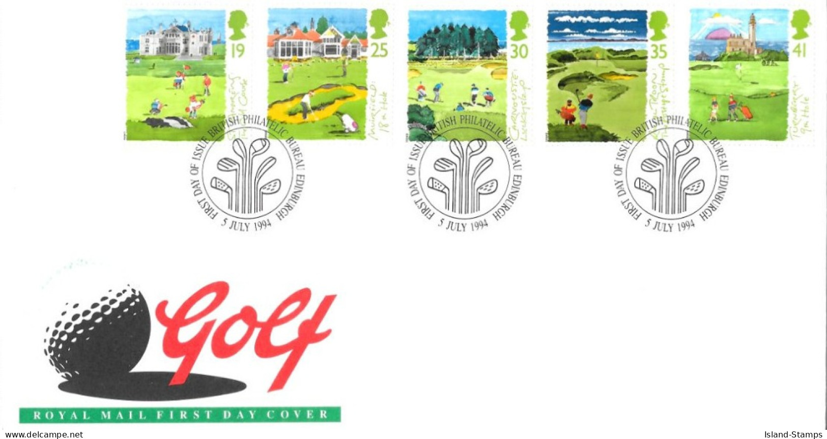 1994 Scottish Golf Courses Unaddressed FDC Tt - 1991-2000 Dezimalausgaben