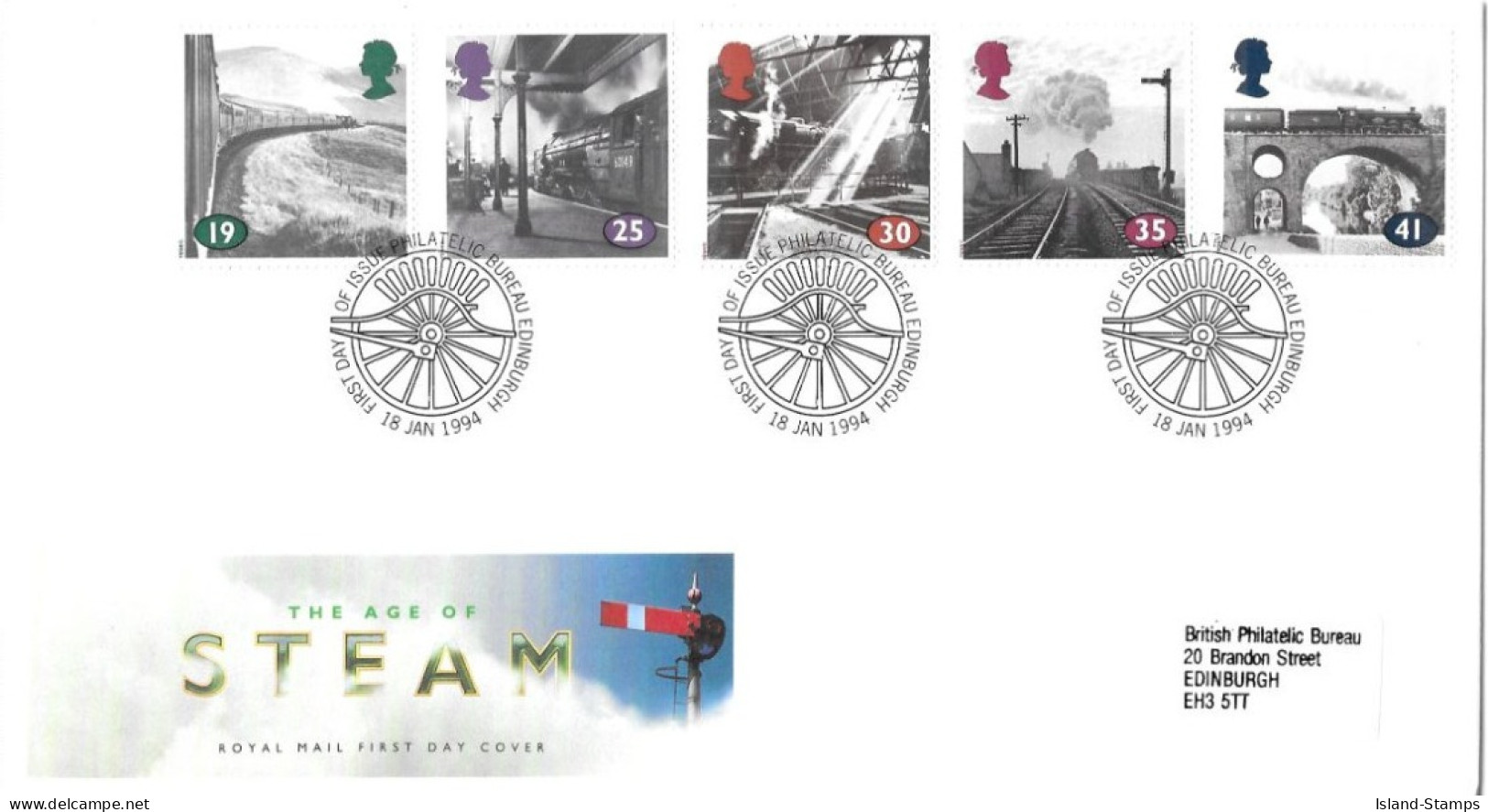 1994 Steam Railways Unaddressed FDC Tt - 1991-2000 Dezimalausgaben