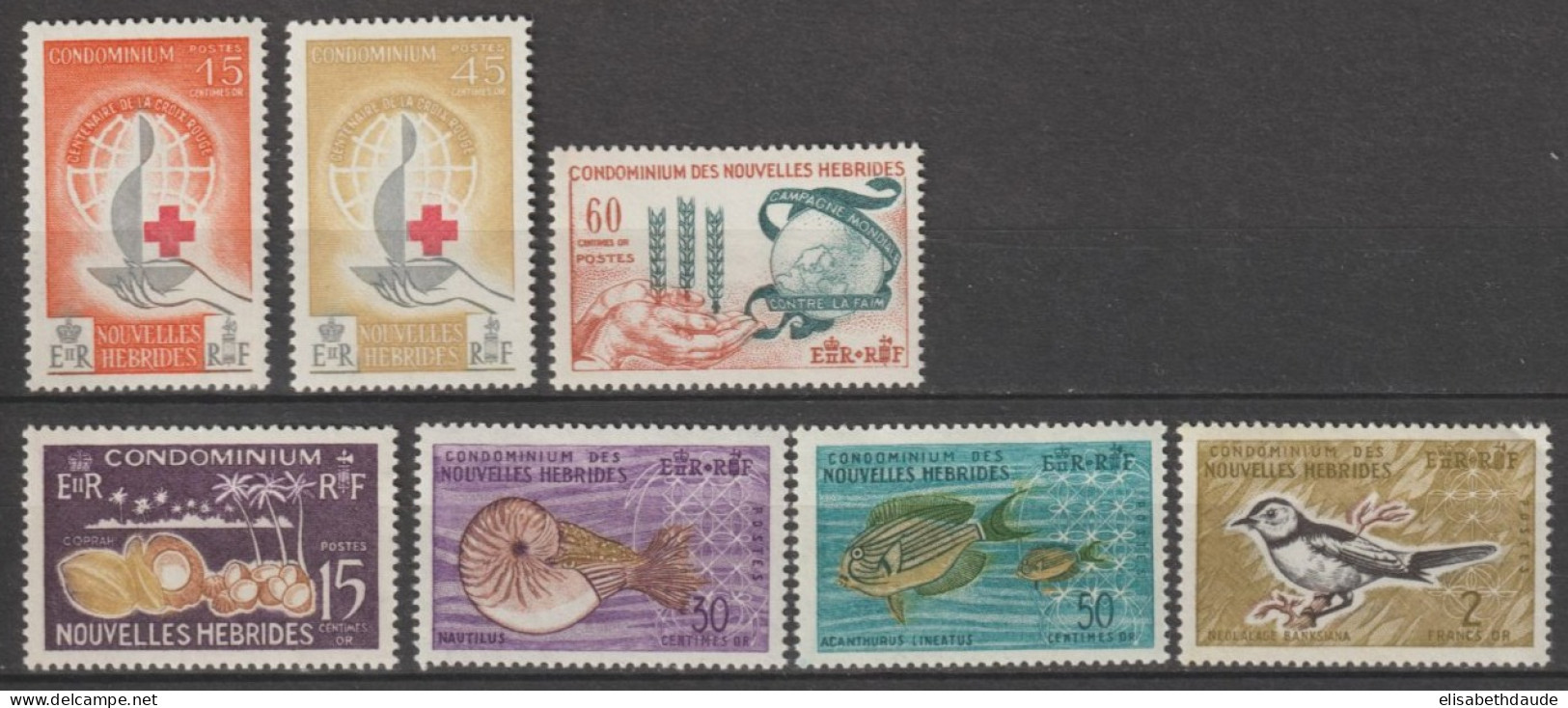 HEBRIDES LEGENDE FRANCAISE - 1963 ANNEE COMPLETE ** MNH - COTE = 38.5 EUR. - Ongebruikt