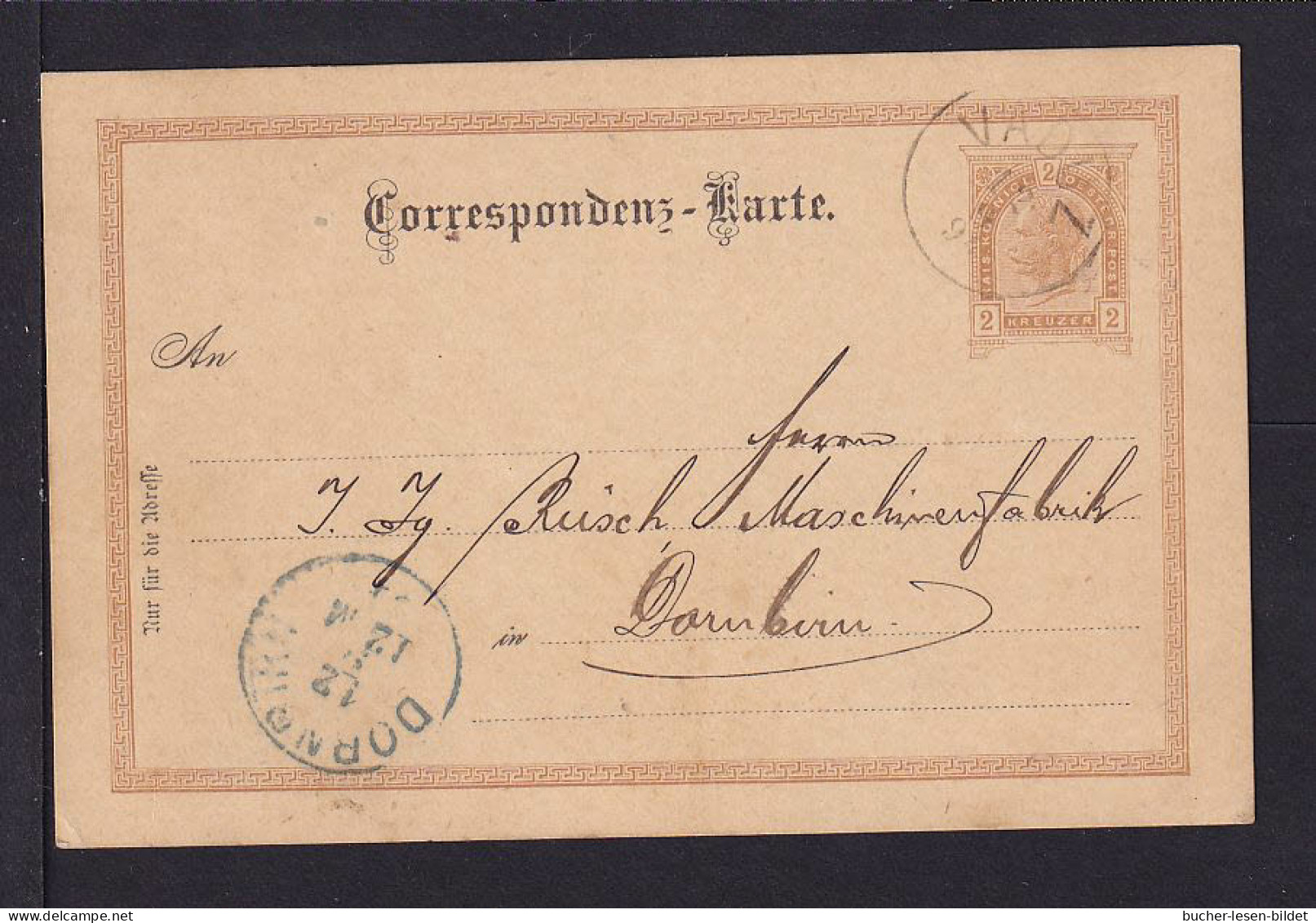 1894 - 2 Kr. Ganzsache Ab VADUZ Nach Dornbirn - ...-1912 Prephilately