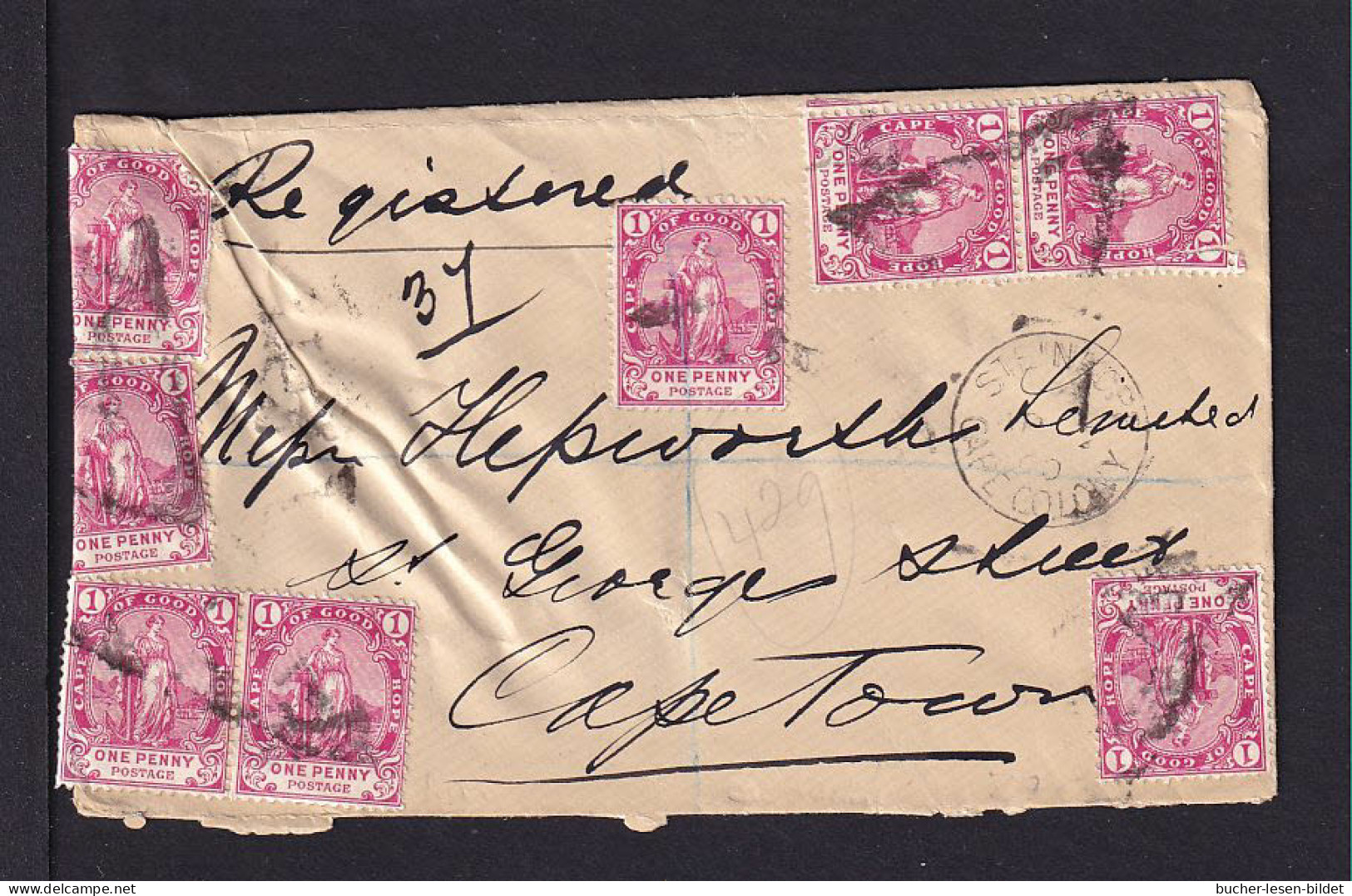 1900 - 8x 1 P. Auf Einschreibbrief Ab STEINKOPF Nach Kapstadt - Cape Of Good Hope (1853-1904)
