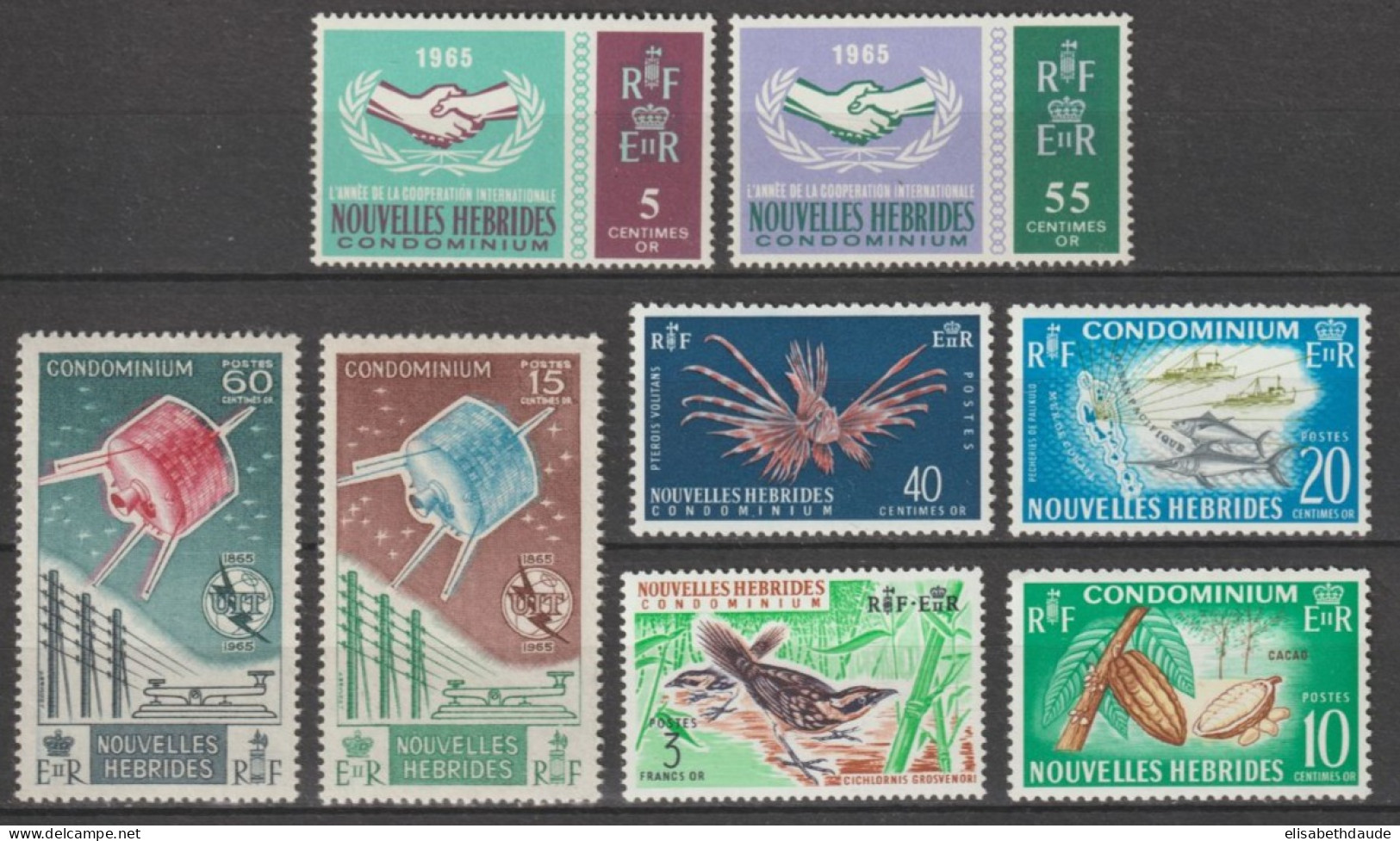 HEBRIDES LEGENDE FRANCAISE - 1965 ANNEE COMPLETE ** MNH - COTE = 65.5 EUR. - Unused Stamps