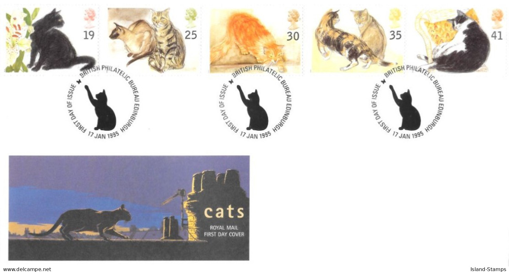 1995 Cats Unaddressed FDC Tt - 1991-00 Ediciones Decimales