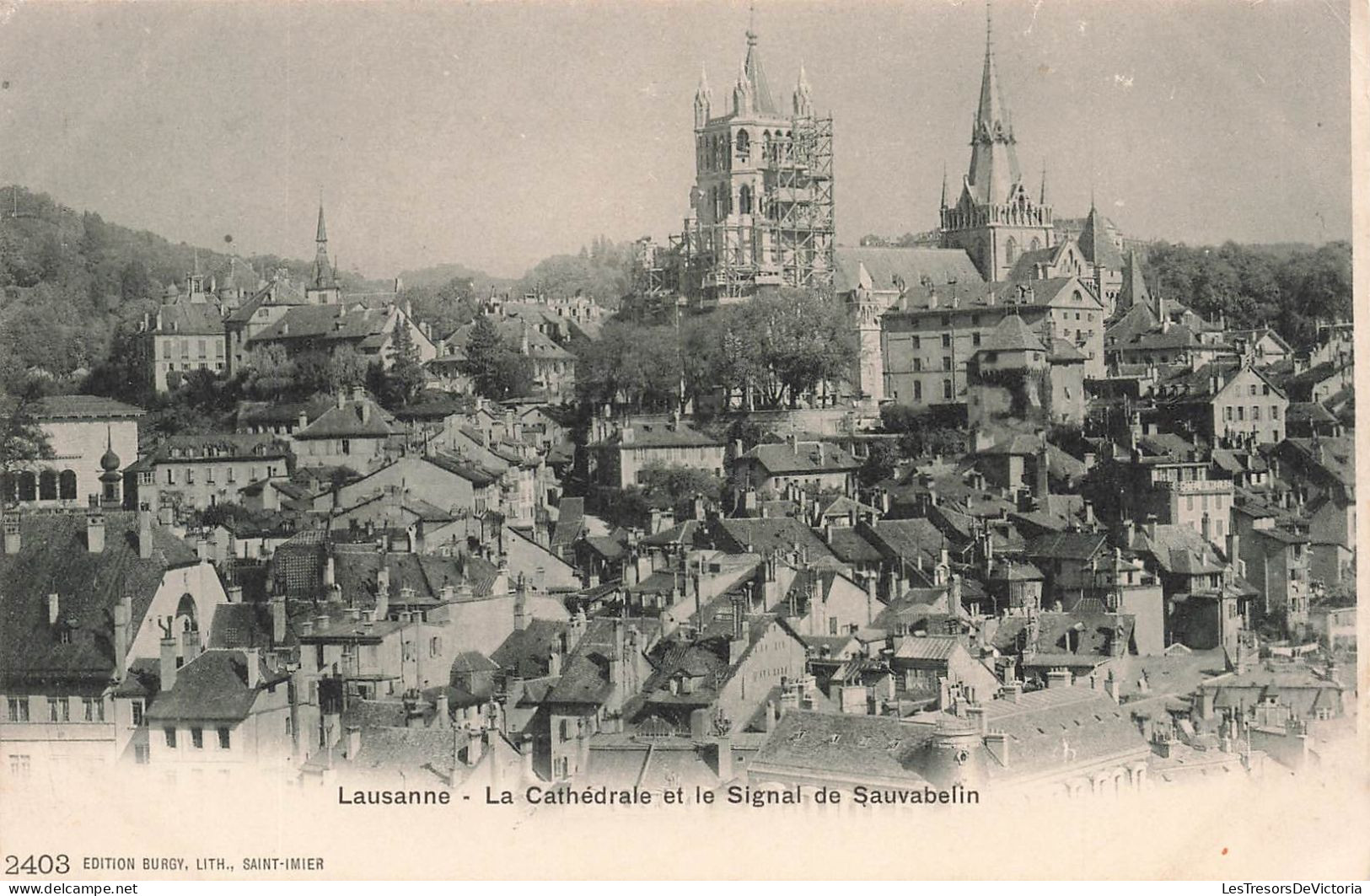SUISSE - Lausanne - Vue Générale Au Loin De La Cathédrale Et Le Signal De Sauvabelin - Carte Postale Ancienne - Lausanne