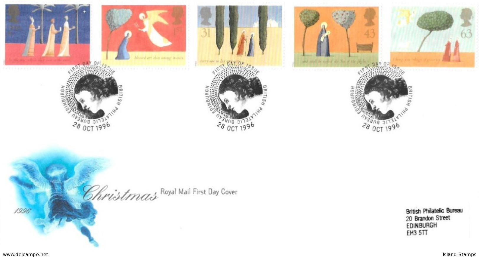 1996 Christmas Unaddressed FDC Tt (2) - 1991-2000 Em. Décimales