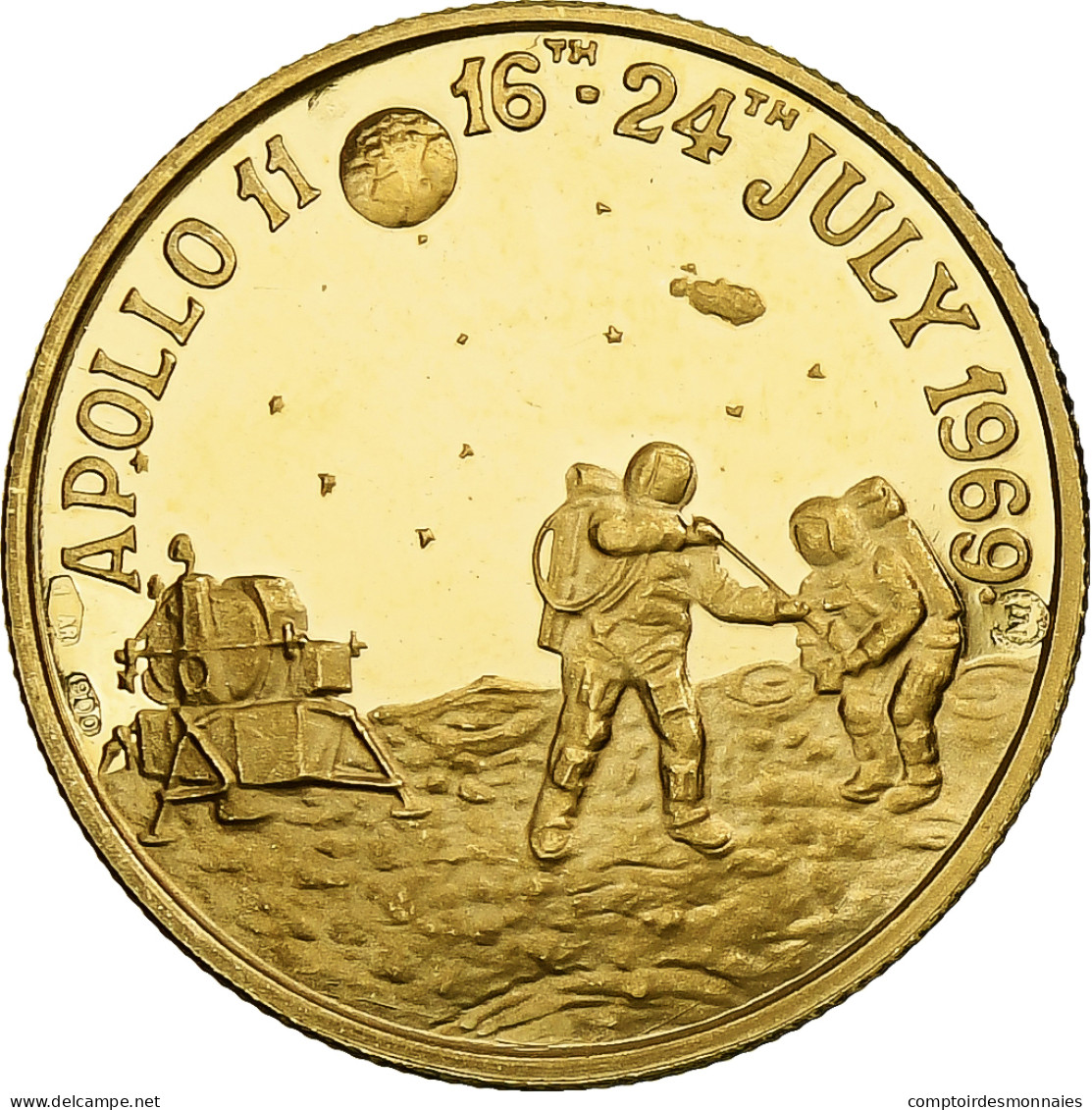 États-Unis, Médaille, Apollo 11, Armstrong, Aldrin, Collins, Or, BE, SPL - Altri & Non Classificati
