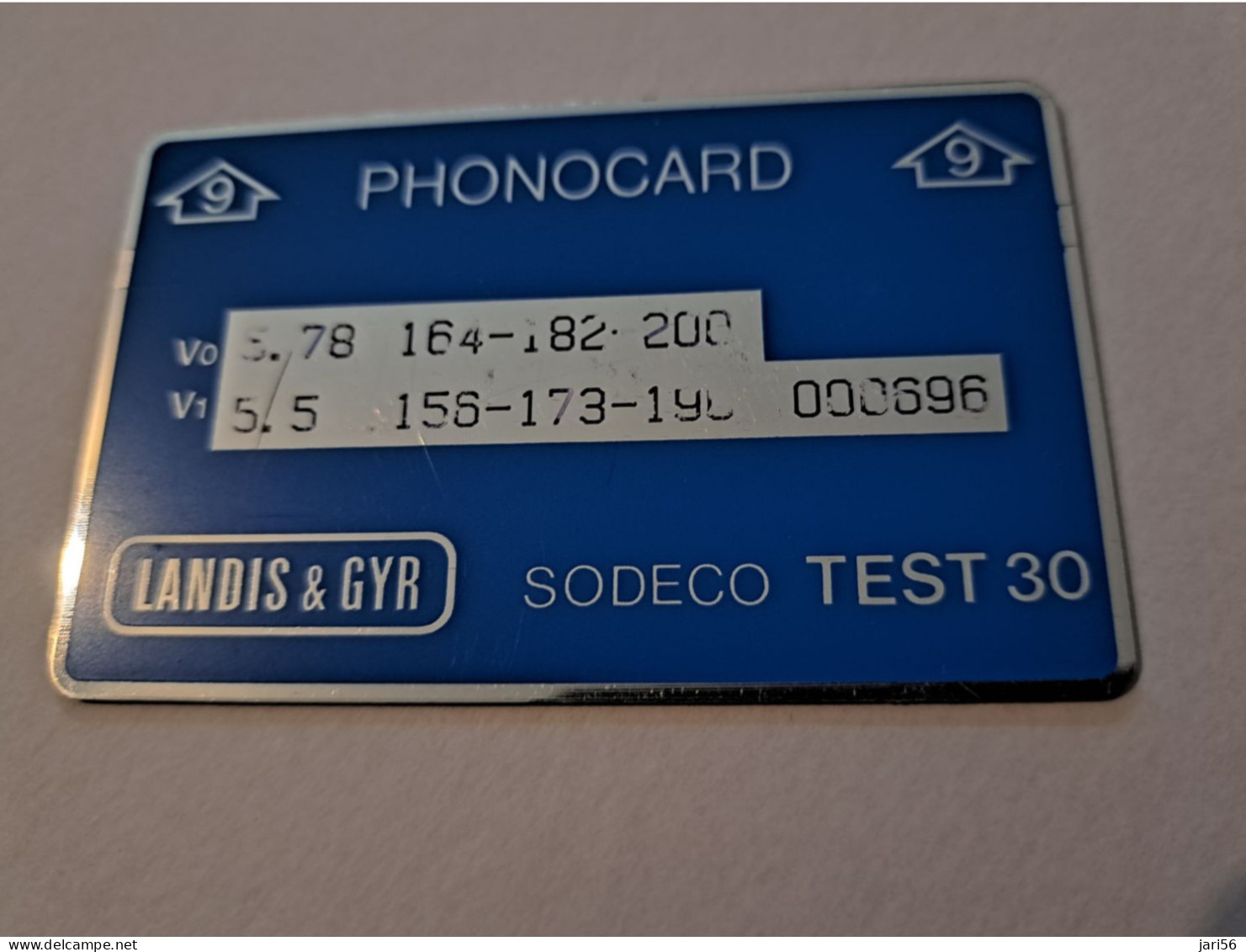 NETHERLANDS  / SODECO TEST 30/   TEST CARD /  LANDYS & GYR/ ARROW NO 9 /  NO SERIE NR !! /     ** 16303** - Test & Dienst