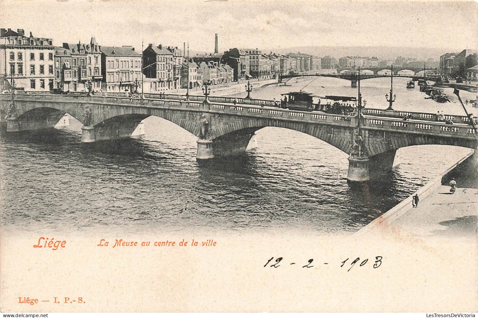 BELGIQUE - Liège - Vue Générale Sur La Meuse Au Centre De La Ville - Vue Sur Le Pont - Carte Postale Ancienne - Liege