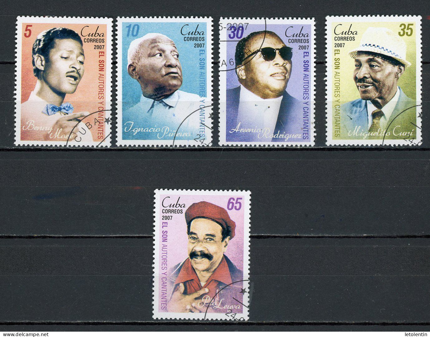 CUBA -  MUSIQUE  N°Yt 4452/4456 Obl. - Used Stamps