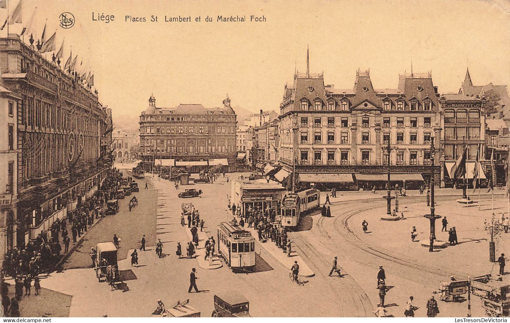 BELGIQUE - Liège - Vue Générale De La Places St Lambert Et Du Maréchal Foch - Animé - Carte Postale Ancienne - Liege