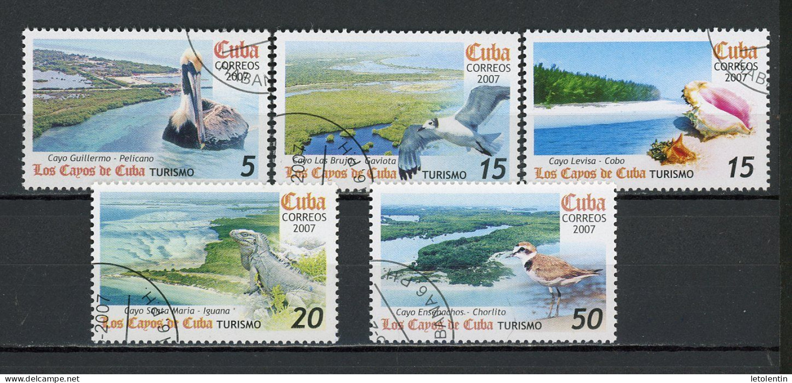 CUBA -  LES CAPS DE CUBA  N°Yt 4458/4462 Obl. - Usados