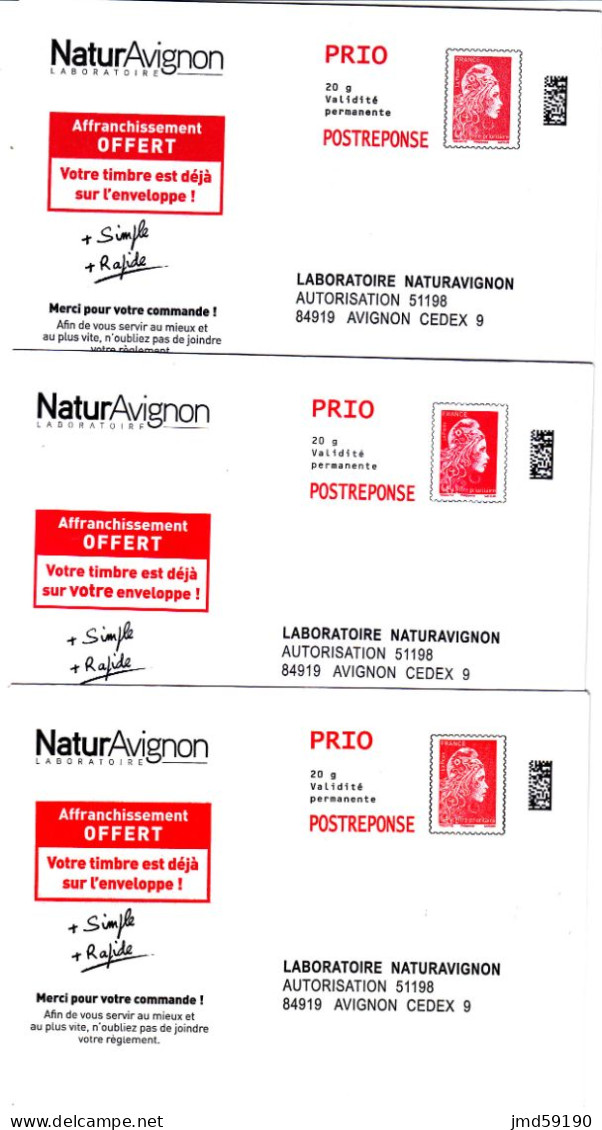 Lot De 11 PAP Neufs Marianne D'YZ Lettre 20gr PRIO POSTREPONSE Et EOC POSTREPONSE - PAP: Antwort/Ciappa-Kavena