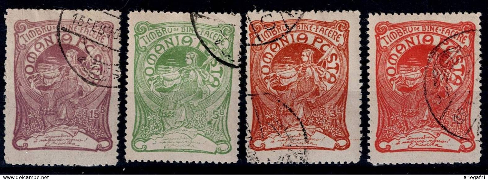 ROMANIA 1906 WELFARE MI No 161-4 USED VF!! - Used Stamps