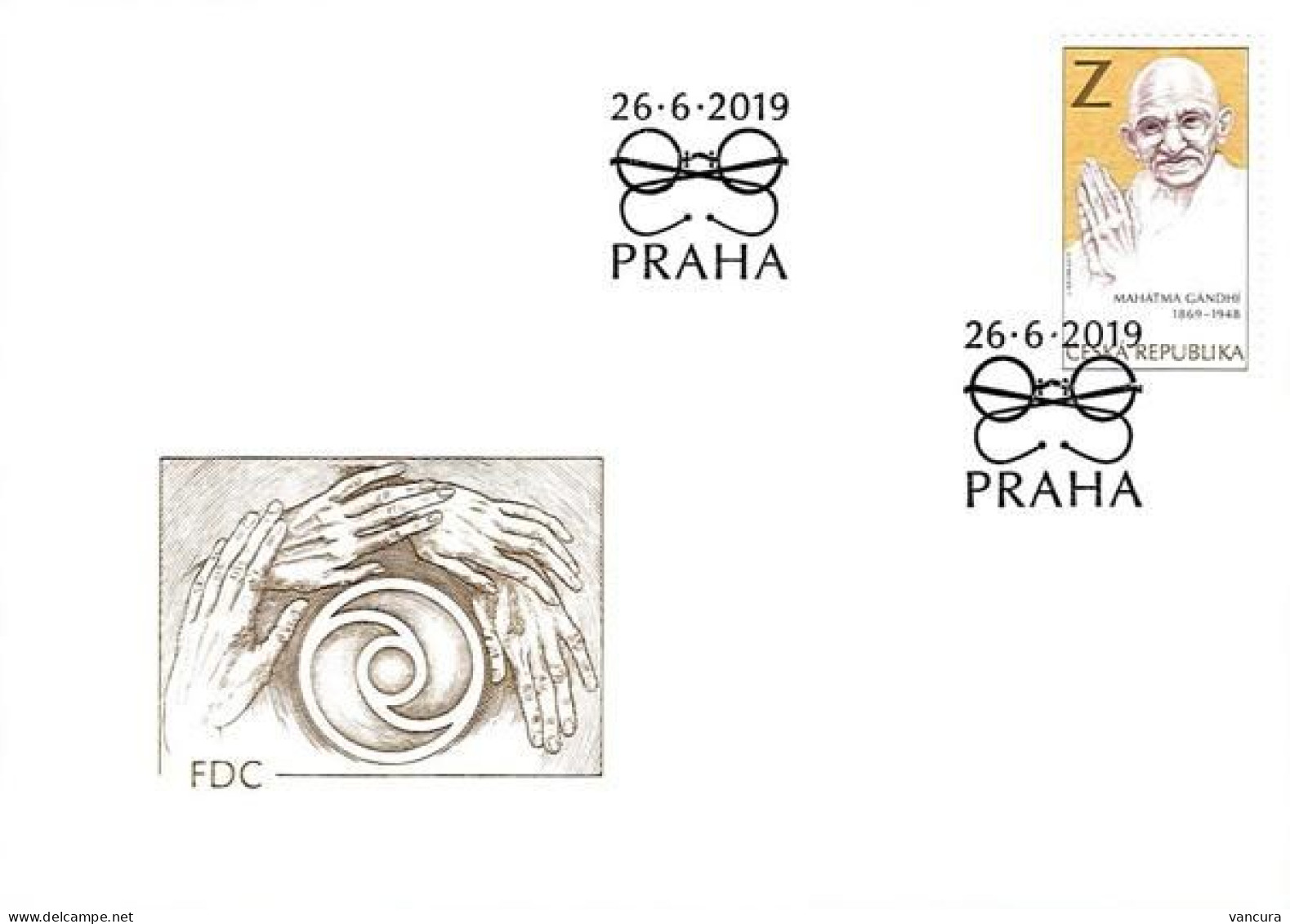 FDC 1037 Czech Republic Mahatma Gandhi 2019 - Mahatma Gandhi