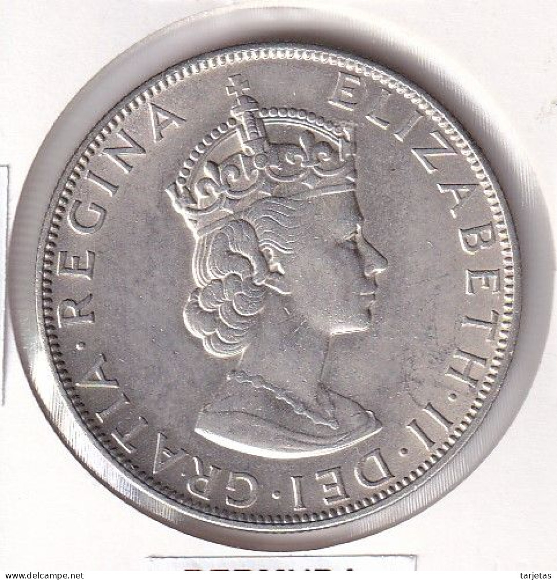 MONEDA DE PLATA DE BERMUDAS DE 1 CROWN DEL AÑO 1964 (SILVER-ARGENT) - Bermudes