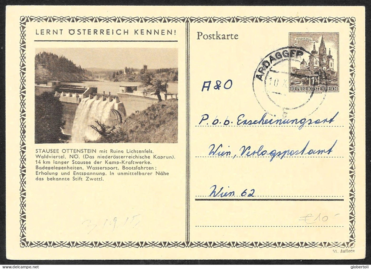 Austria/Autriche: Intero, Stationery, Entier, Bacino Idrico, Water Basin, Bassin D'eau - Wasser