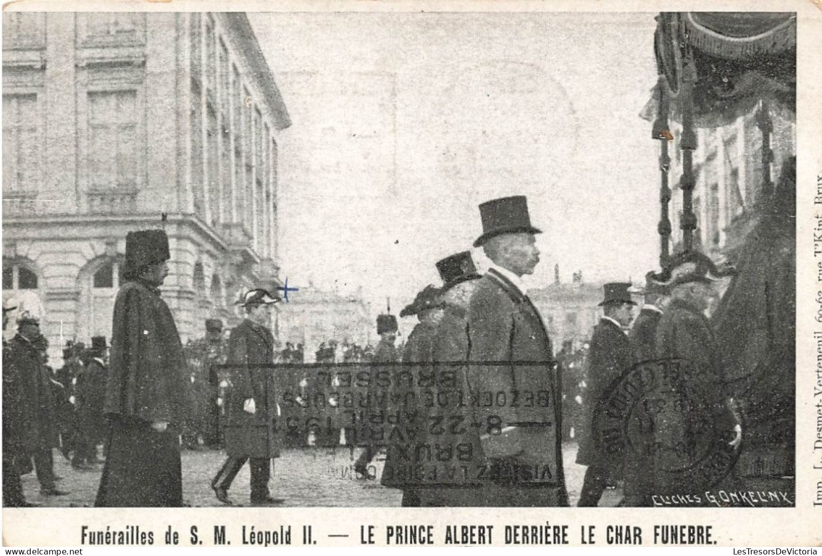 BELGIQUE - Bruxelles - Funérailles De SM Léopold II - Le Prince Albert Derrière Le Char Funèbre - Carte Postale Ancienne - Personnages Célèbres