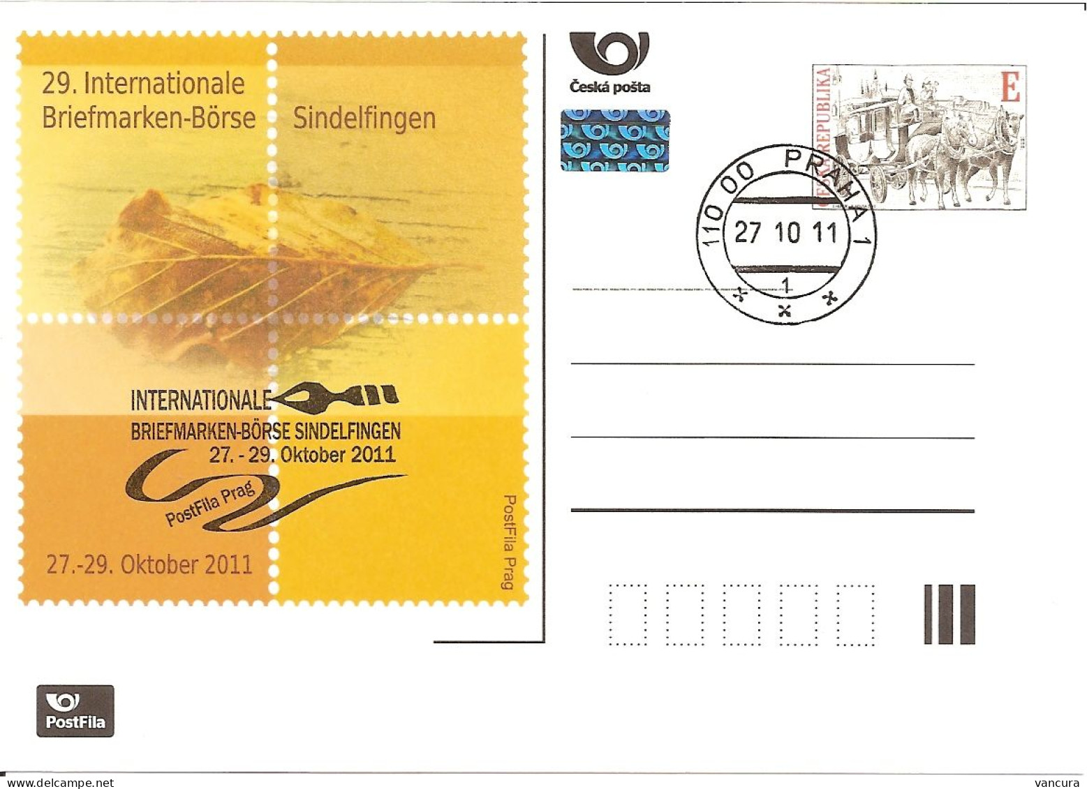 CDV A 187 Czech Republic - Sindelfingen Stamp Exhibition 2011 - Cartes Postales