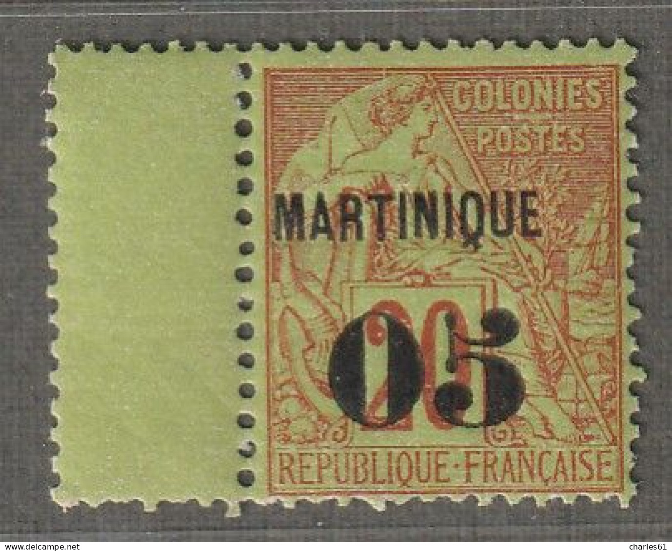 MARTINIQUE - N°4 * (1888-91) 05 Sur 20c Brique Sur Vert - Nuevos