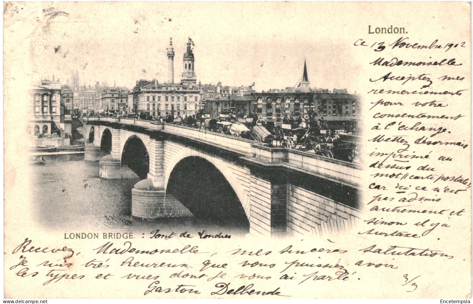 CPA Carte Postale Royaume Uni London  Bridge 1902 VM78063 - River Thames