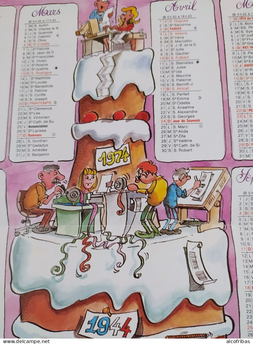 Calendrier 1994 L'alsace A 50 Ans Piece Montée Histoire De L'impression; Dessin Illustration  Giefem - Grand Format : 1981-90