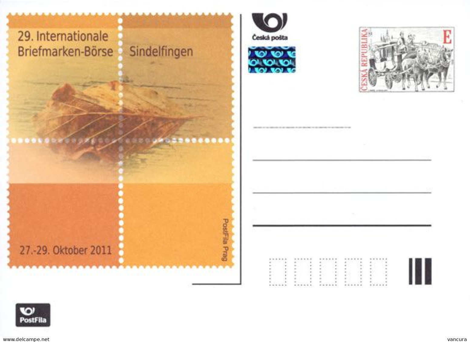 CDV A 187 Czech Republic - Sindelfingen Stamp Exhibition 2011 - Cartes Postales