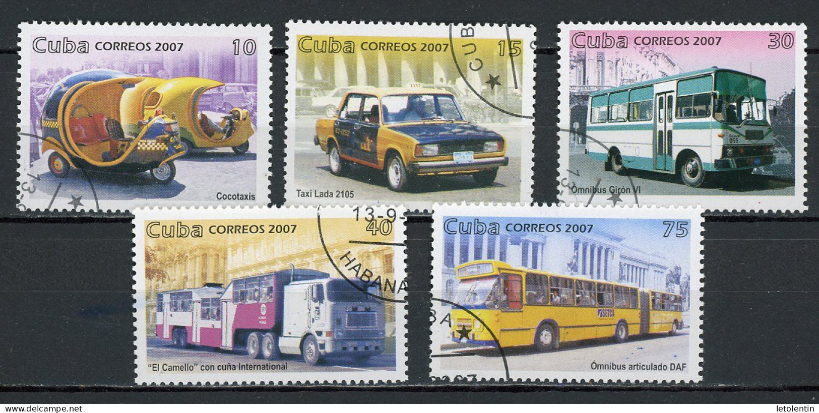 CUBA -  TRANSPORT  N°Yt 4508/4512 Obl. - Used Stamps