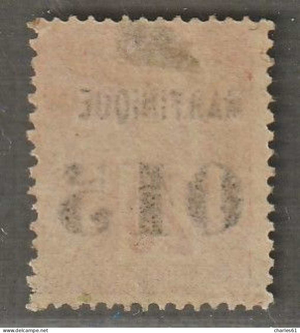 MARTINIQUE - N°6 * (1888-91) 015 Sur 20c Brique Sur Vert . - Neufs