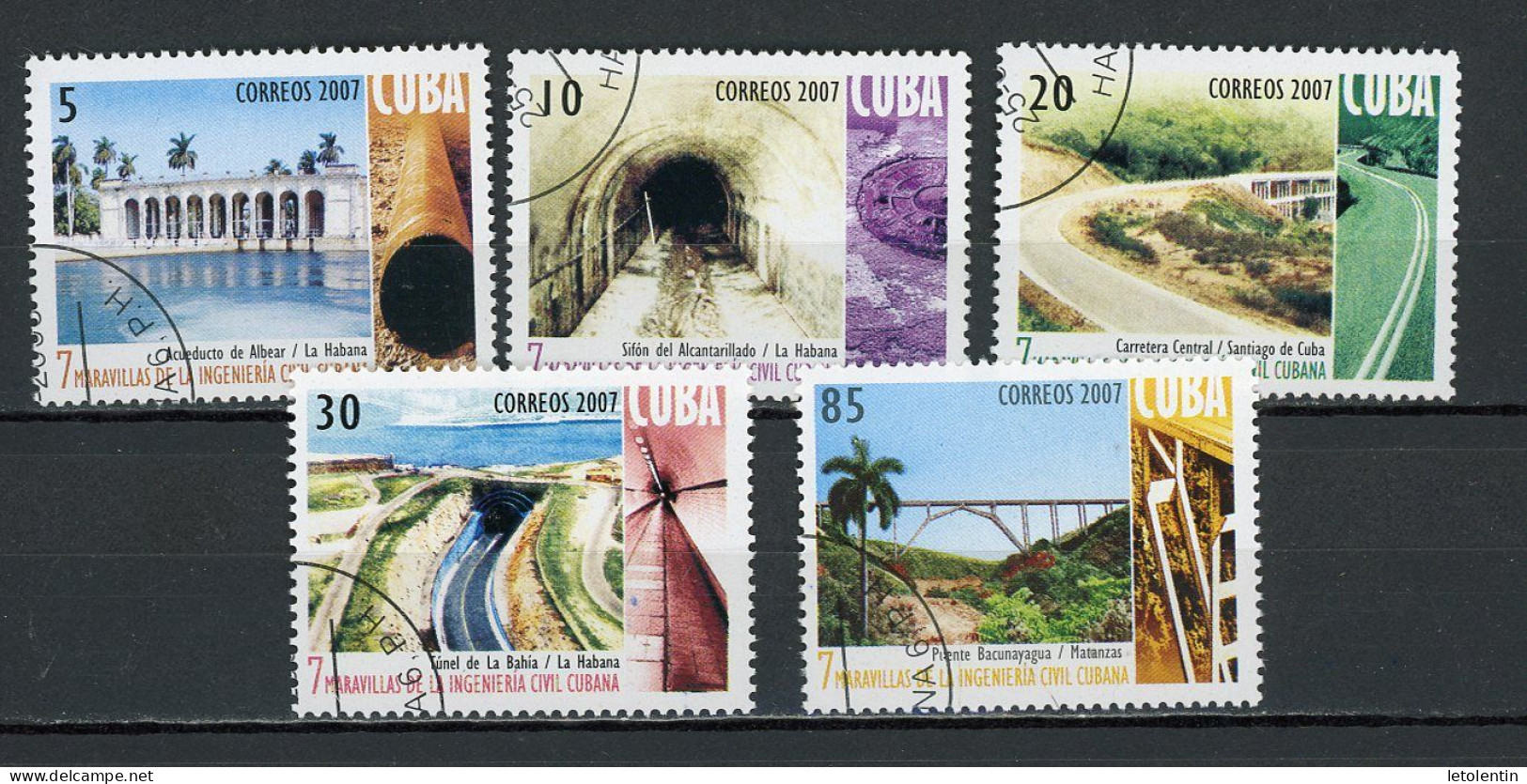 CUBA -  INGÉNIERIE CIVIL  N°Yt 4531/4535 Obl. - Used Stamps