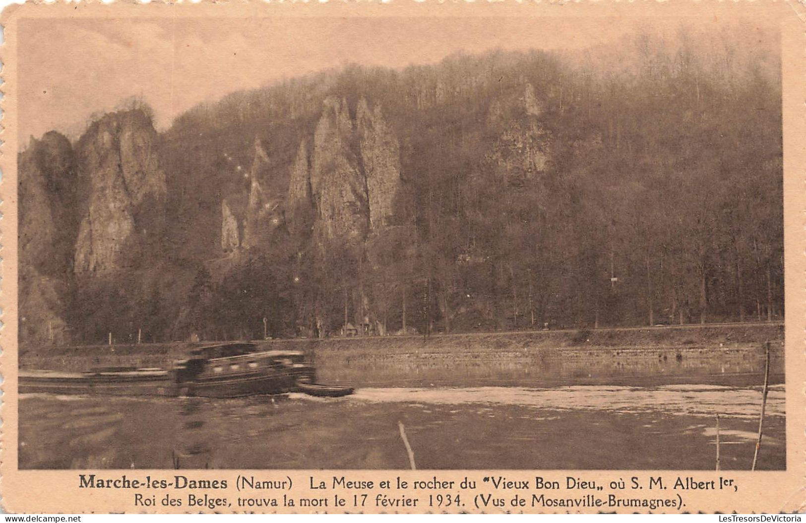 BELGIQUE - Marche Les Dames - Le Rocher Du "Vieux Bon Dieu" Où SM Albert 1er, Mourut - Carte Postale Ancienne - Autres & Non Classés