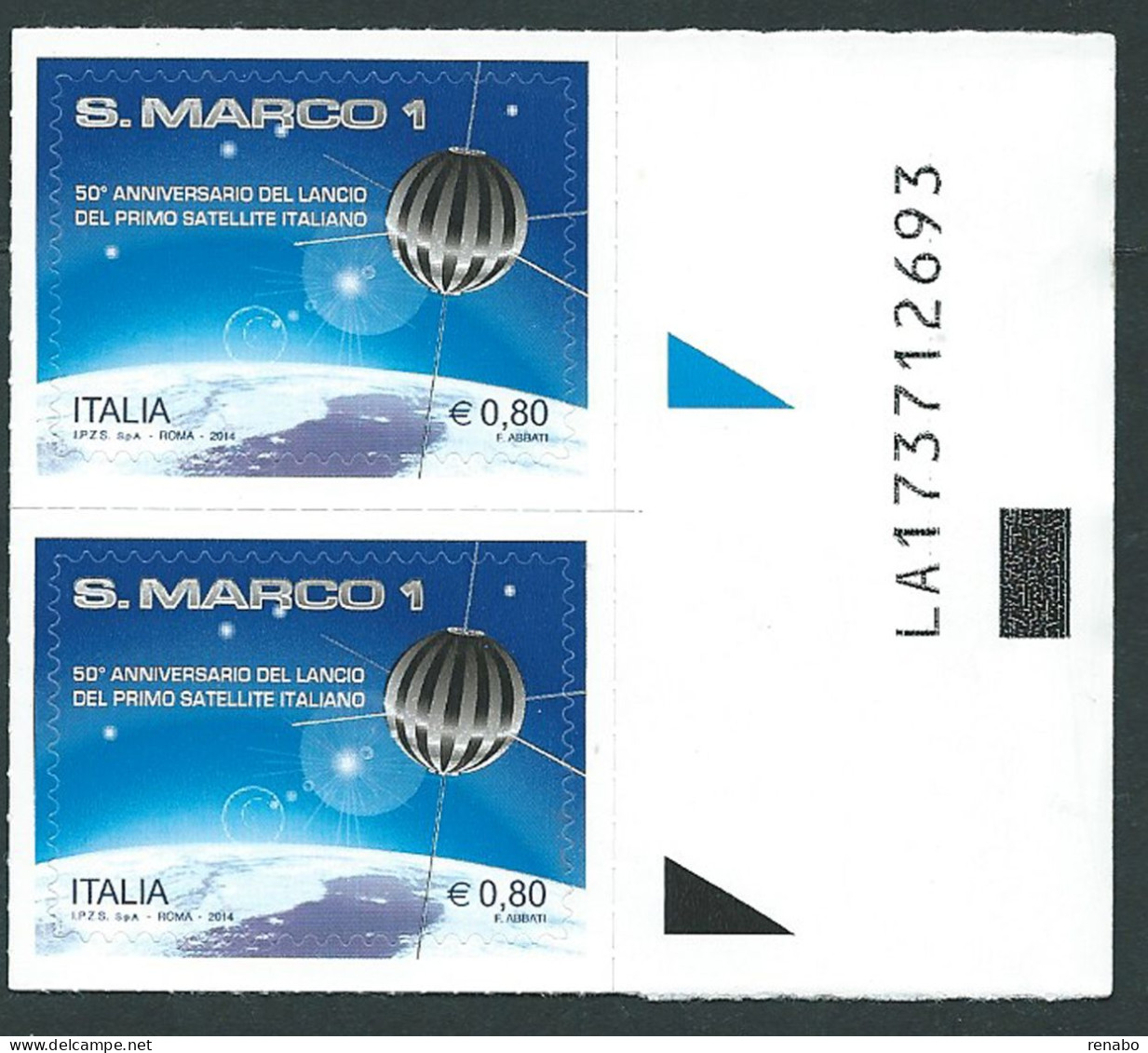 Italia 2014; Satellite San Marco: Coppia Con Codice Alfanumerico. - 2011-20: Mint/hinged