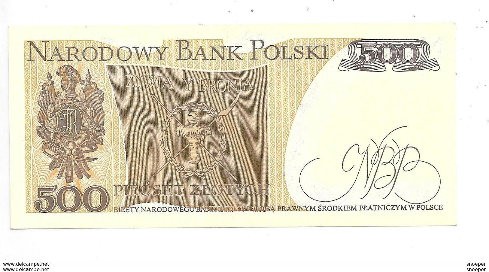 *polen 500 Zlotych 1982 145d Unc - Pologne