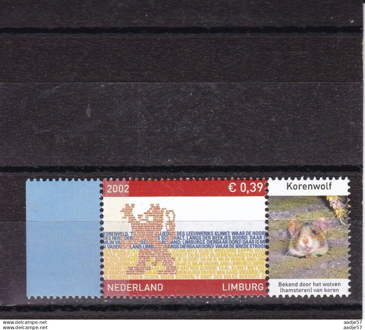 Netherlands Pays Bas 2002 Limburg Korenwolf MNH** - Rodents