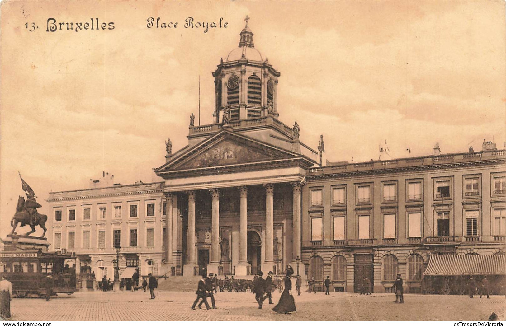 BELGIQUE - Bruxelles - Place Royale - Animé - Carte Postale Ancienne - Plazas