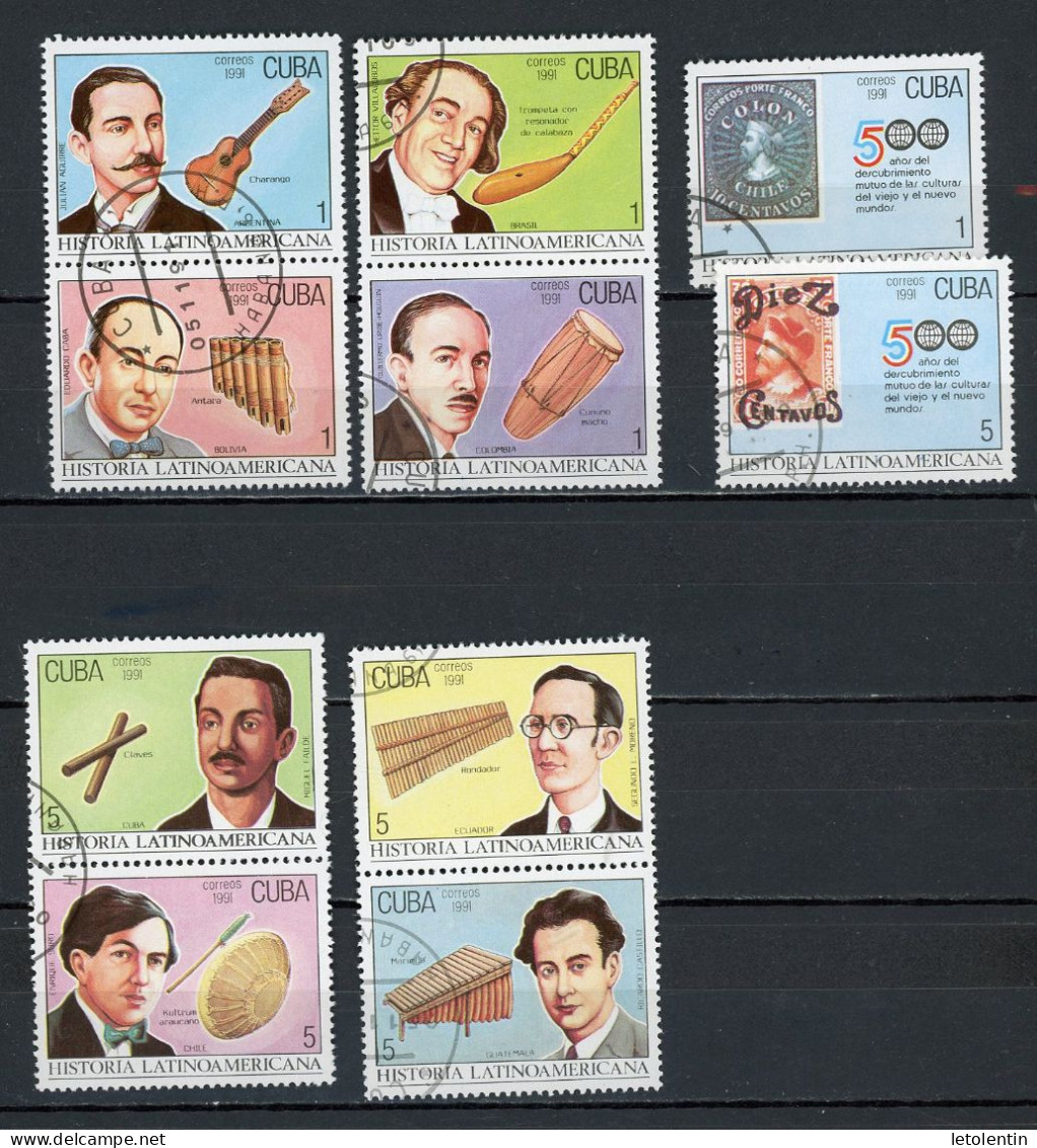 CUBA -  HISTOIRE LATINE (MUSIQUE)  N°Yt 3155/3164 Obl. - Used Stamps